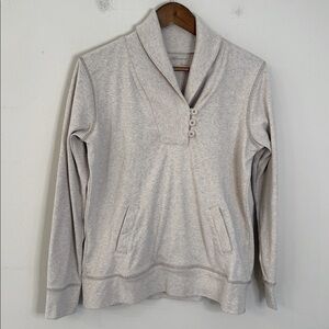 Eddie Bauer Cream Shawl Collar Pullover Sweater